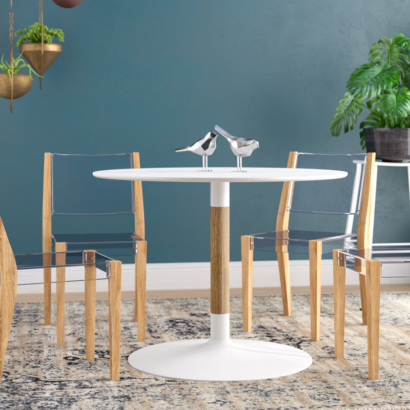 Whirl 40" White Round Wood Dining Table