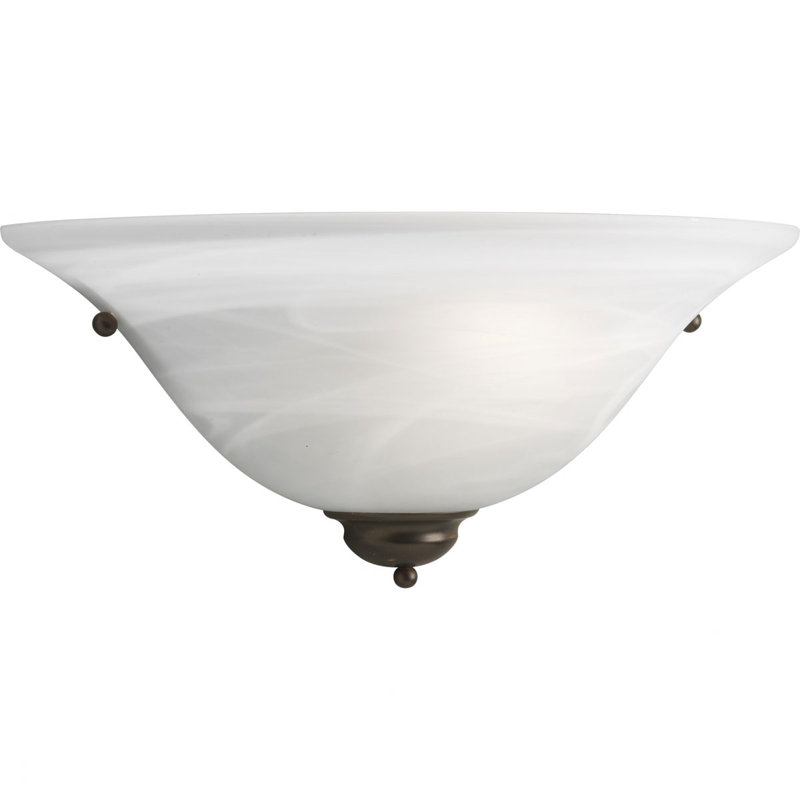 Estela Flush Mounted Sconce, White Glass, Antique Bronze