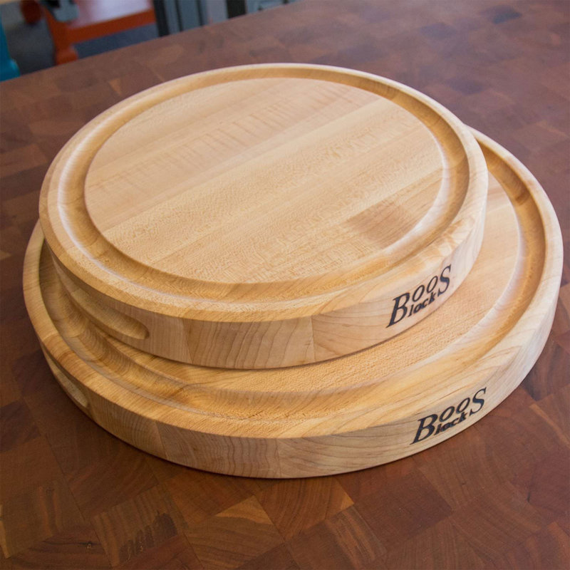 Maple Round 12" Wood Cutting Board with Juice Groove