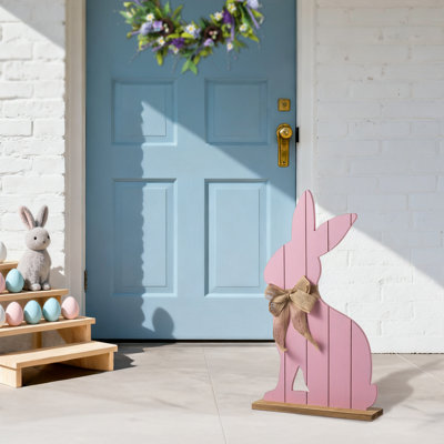 Décoration de porche en bois rose 24 "H