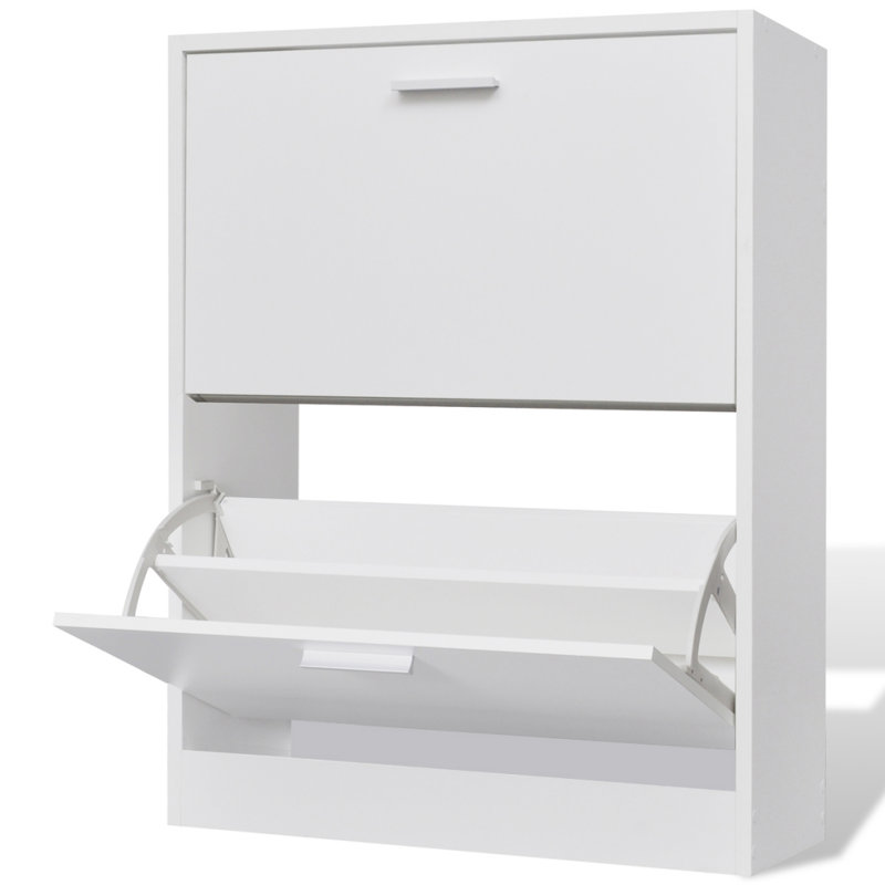 12 Pair Flip Down Shoe Storage, White