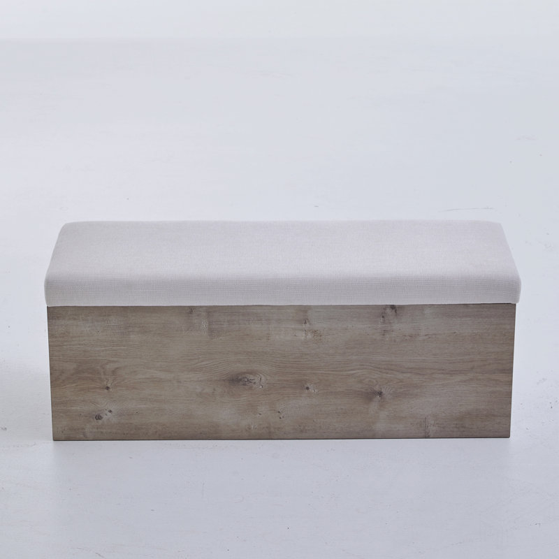 Banc de rangement rembourré à couvercle rabattable
