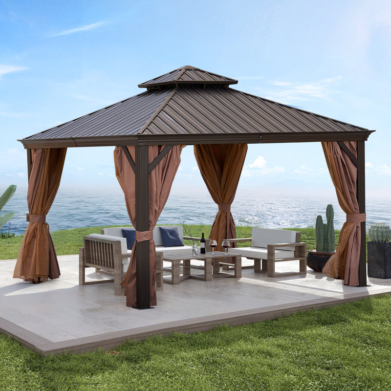 12 pi. L 12 pi. D Pavillon de jardin en aluminium
