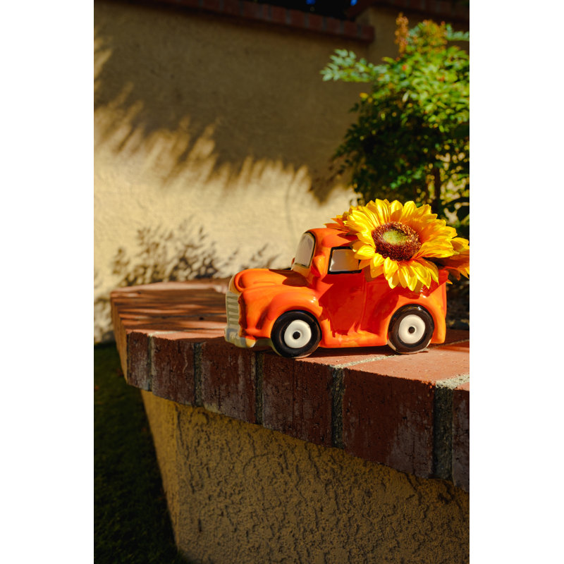 Arrangement floral camion tournesol en pot