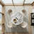 Modern Round Dining Table Set For 4 With Upholstered Dining Chairs,Marble-Look Pedestal Kitchen Table Set-1997734663