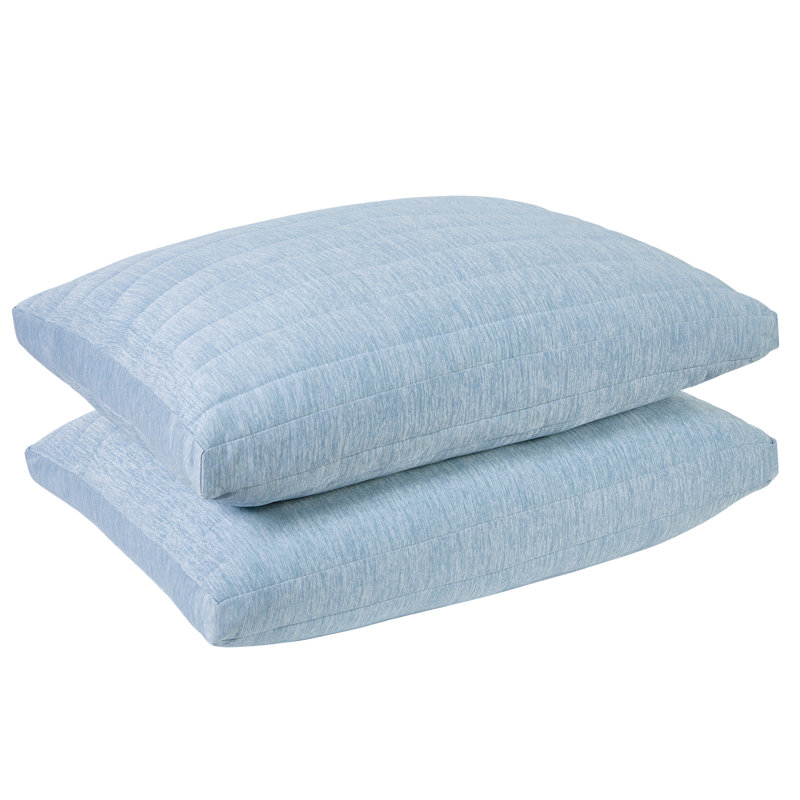 Jumbo Blue Quilted Cooling Hypoallergenic Pillow Set