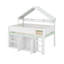 Lit mezzanine double avec toit à baldaquin-1801045014
