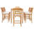 6 - Person Teak Solid Wood Patio Dining Set Umbrella Hole Included Rectangular Table