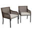 Ensemble de chaises d'extérieur en osier avec coussin, ensemble de 2, chaises de patio en osier avec structure en métal