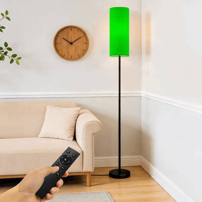 Floor Lamp  plain neon green solid color also know green color Dimmable Modern Standing Lamp with Remote Control Footswitch Bulb Lampshade Tall Pole Corner Lamp for Living Room Bedroom Office