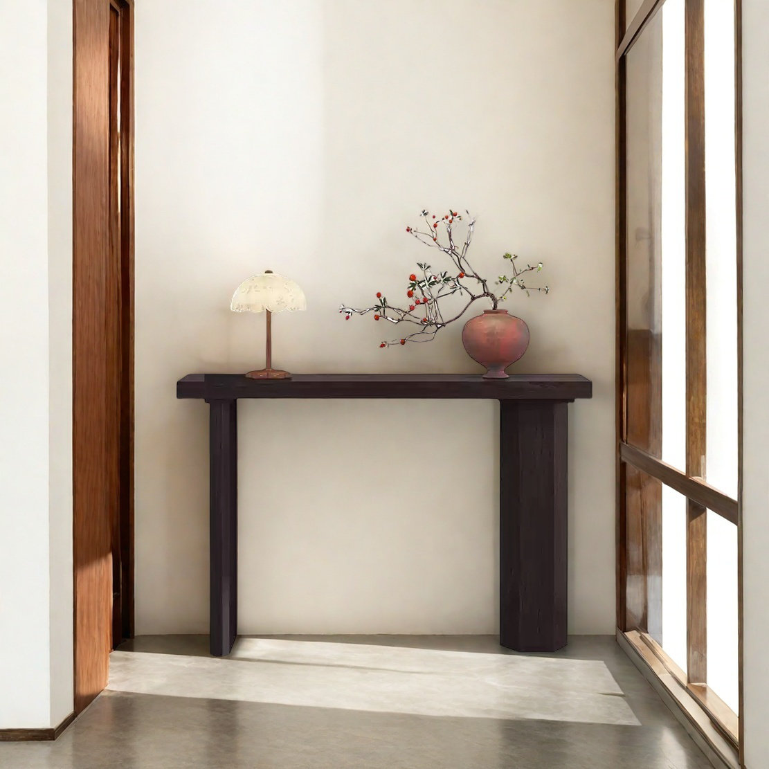 DURBIL Modern Minimalist Solid Wood Console Table | Wayfair - Minimalist Wood Console Table For Living Room