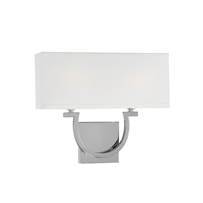  Applique murale 2 lumières Rhodes en nickel poli, Nickel poli