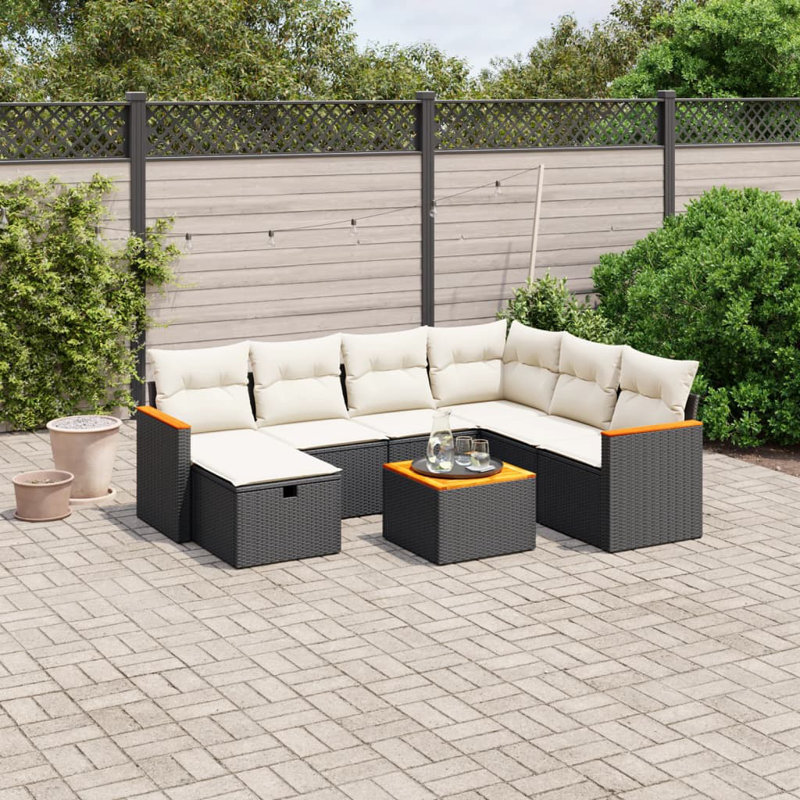 Ensemble de canapé de jardin Vidaxl - noir