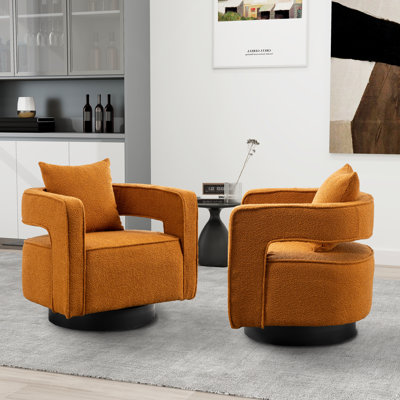 Lysistrate 28.94 inches Wide Swivel Barrel Chair (Set of 2)