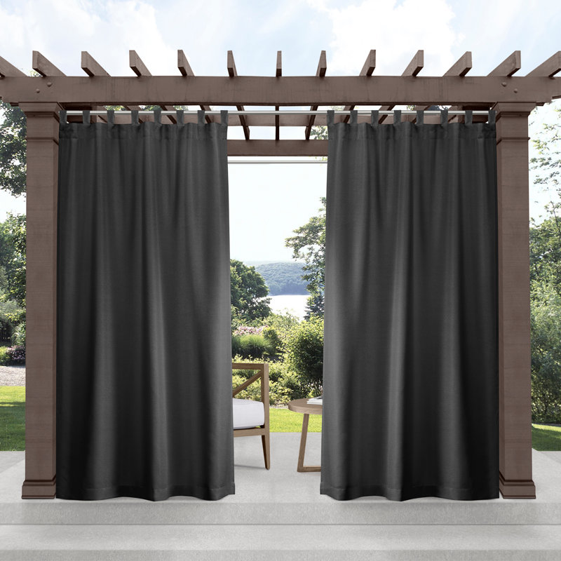 Ensemble de rideaux en polyester Prattsville – emballage de deux, l 54 po x L 108 po, Gris anthracite