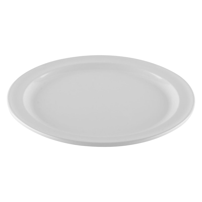 Grandes assiettes rondes en mélamine GET, 9 po, (ensemble de 12), Blanc