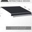 Auvent de patio 8 pi x 7 pi - Store rétractable manuel noir. S'ajuste facilement pour couper et chauffer, convient à plusieurs surfaces, aluminium robuste, fabrication en acier minimisant l'exposition