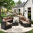 7-pieces Outdoor Rattan Wicker Sectional Seating Group With Cushions-1275895316
