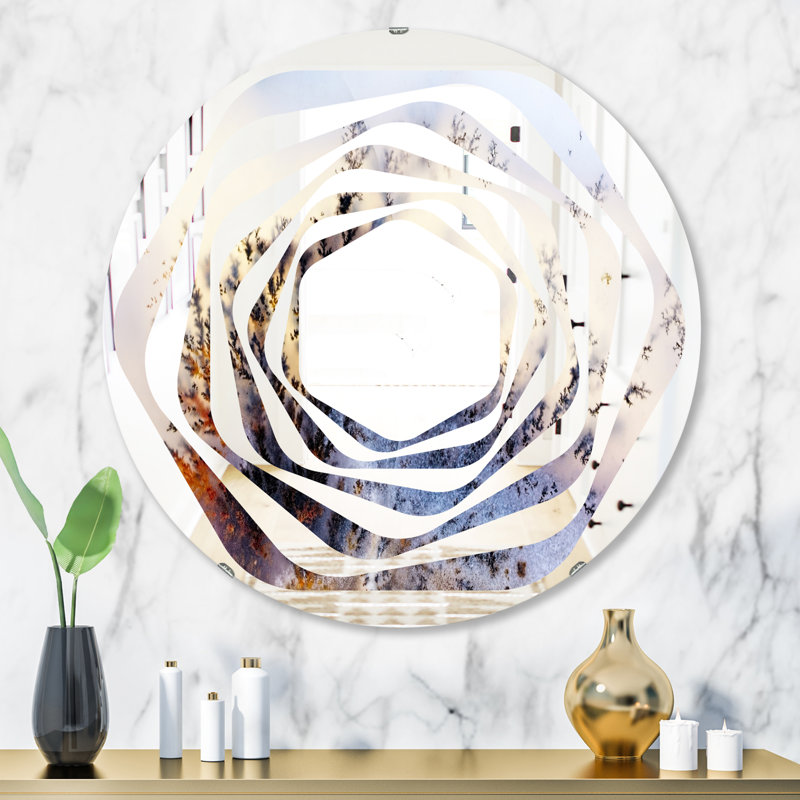 Miroir mural industriel Whirl Khazakistan Dendrite Crystals, H 31,5 po x l 23,7 po