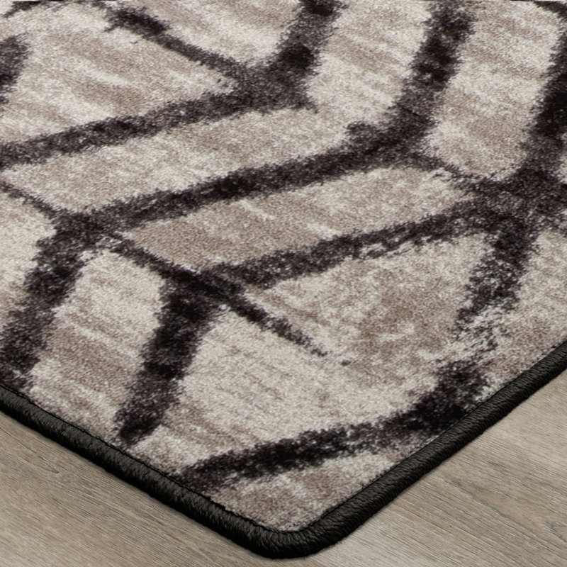 Tapis gris surpiqué Imagine, Rectangle 7 pi 8 po x 10 pi 9 po