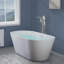 Topcraft Floor Mounted Freestanding Tub Filler with Handheld Shower, Single Handle Bathtub Faucet-87221783