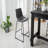 Industrial Counter Height Dining Set, Weathered Wood Table & PU Leather Chairs, Metal Frame-1782902824-1782902825