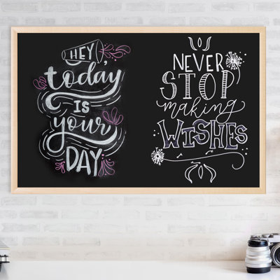 MDF Birch Frame Wall Mounted Chalkboard, 35" x 23"
