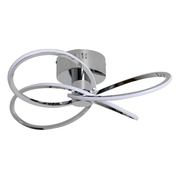 LED Semi Flush Mount, 12cm H x 46cm W x 46cm D, Polished Chrome