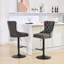 Cuir PU noir avec hauteur réglable et confortable de 2 chaises de bar, dossier pour îlot de cuisine noir-1216902923