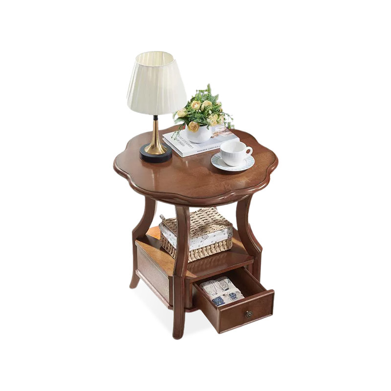 Modern Solid Wood End Table, Walnut