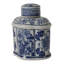 Pot ovale avec couvercle - bleu, blanc