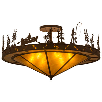 Plafonnier semi-encastré 6 lumières 36 po