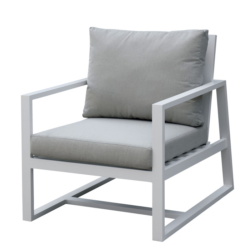 Chaise de patio avec coussin Jamahl, Beige