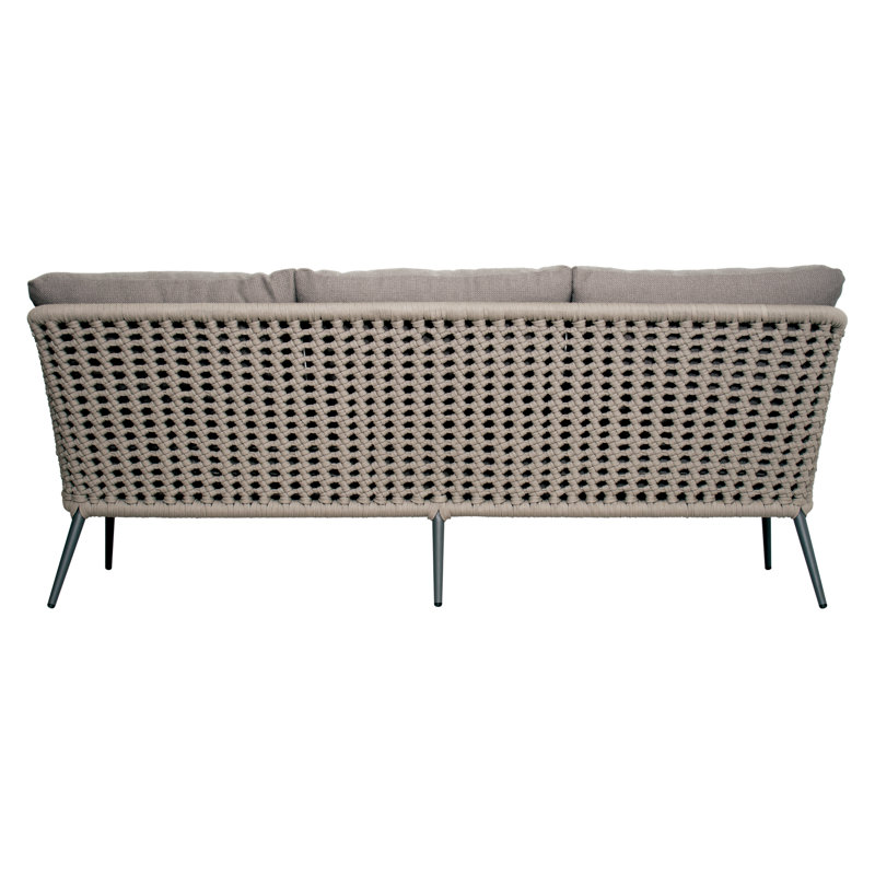 Dark Gray Caramom Taupe 3-Seat Outdoor Patio Sofa