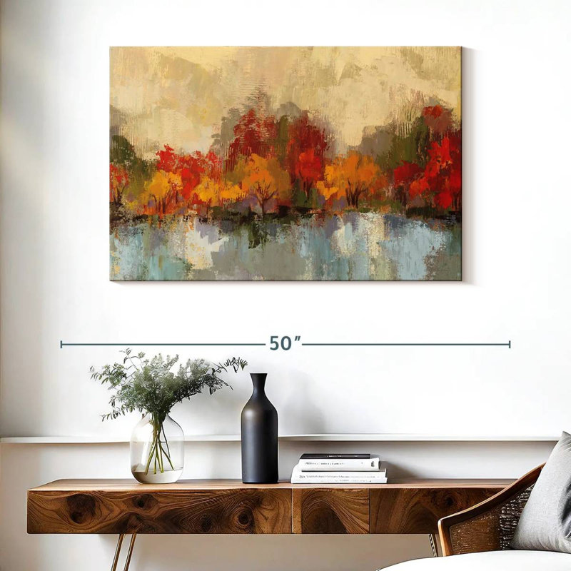 Réflexion de la rivière Avery Autumn, H 26 po x l 39 po