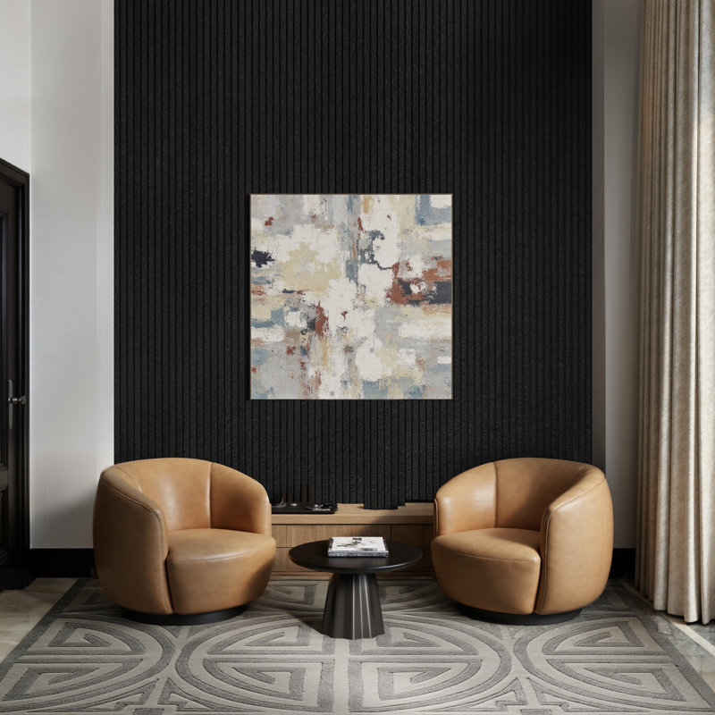 4PC x  106"L x 12.6"W  Acoustic Slat Wall Panels, 3D Faux Stone Soundproof & Waterproof Decorative Panels, (Set of 4/37.1 sq. ft.)- Black