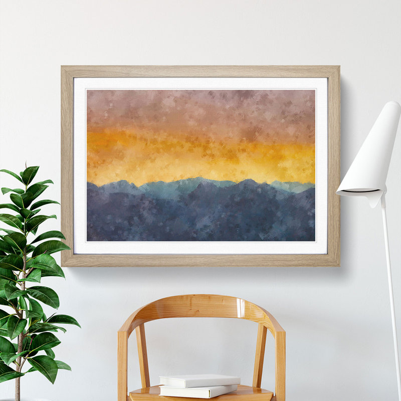 Mountains in Marbella Spain - Picture Frame Graphic Art Print, 33cm H x 45cm W x 2cm D, Oak Framed