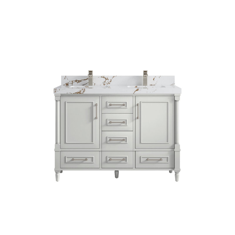 Aberdeen X P 22 po De meuble-lavabo double D, Brun Viola, Gris Coventry