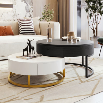 Tables basses à 2 tiroirs avec plateau relevable, emboîtement moderne, créativité