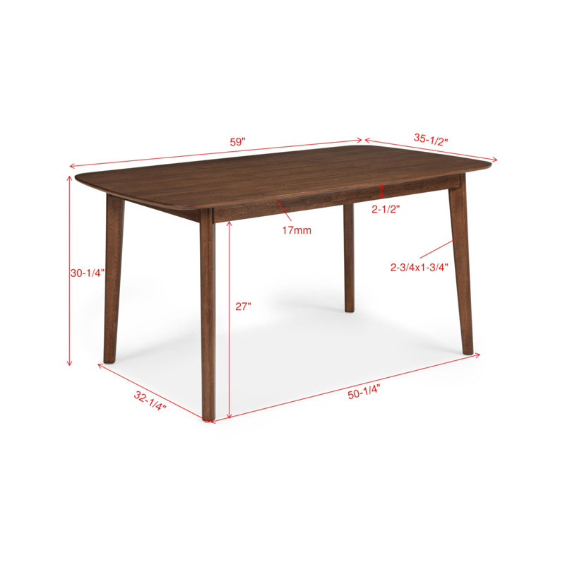 Ensemble de salle à manger 5 pièces Mid-Century, 5 pièces: table, 4 chaises