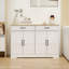 Armoire 46,97 po - Blanc. 2 tiroirs, 4 portes. Pour la salle à manger, le salon. Buffet blanc 46,97 po. Magnifique surface en grain de bois et sécuritaire