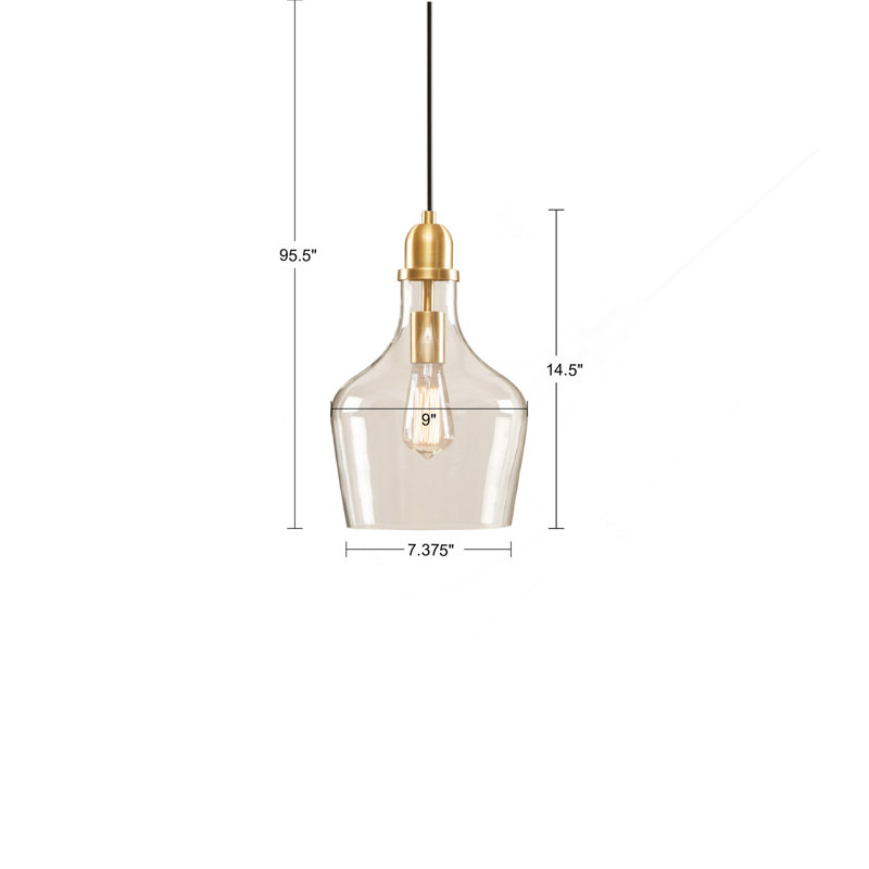 Luminaire suspendu en forme de cloche Auburn, Doré