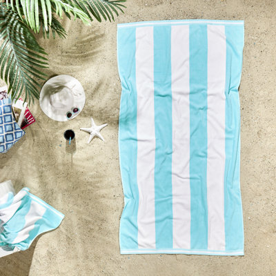 Serviette de plage Ozdilek Cabana 40 * 72 - 500 g / m², coton turc, 100% coton, luxe, séchage rapide, très grand, absorbant doux (bleu marine classique)