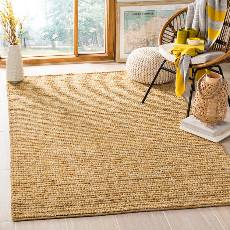 Ferrera Abstract Handmade Flatweave Gold Area Rug