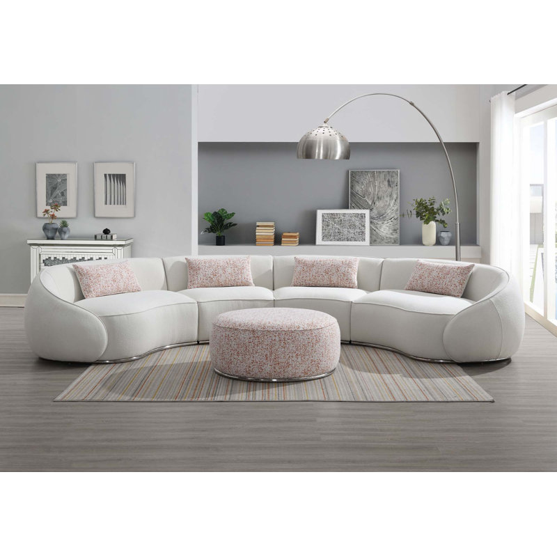 Canapé modulaire Boucle avec 3 coussins (sans repose-pieds)