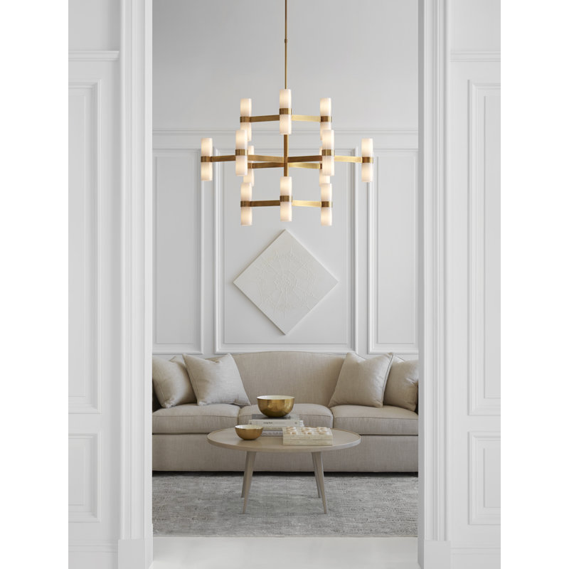 AERIN Margita Medium Chandelier, Polished Nickel, Transparent