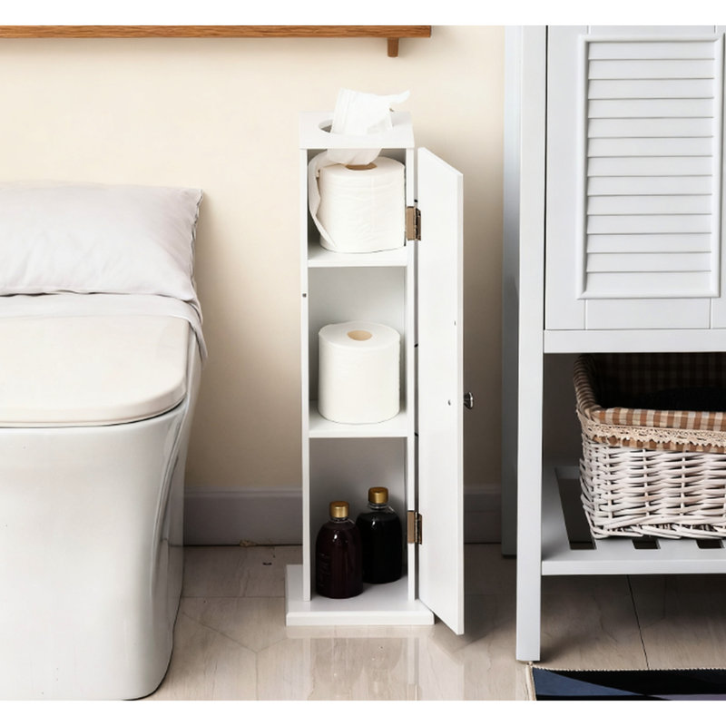 Petite armoire à papier de toilette, armoire de coin de salle de bain