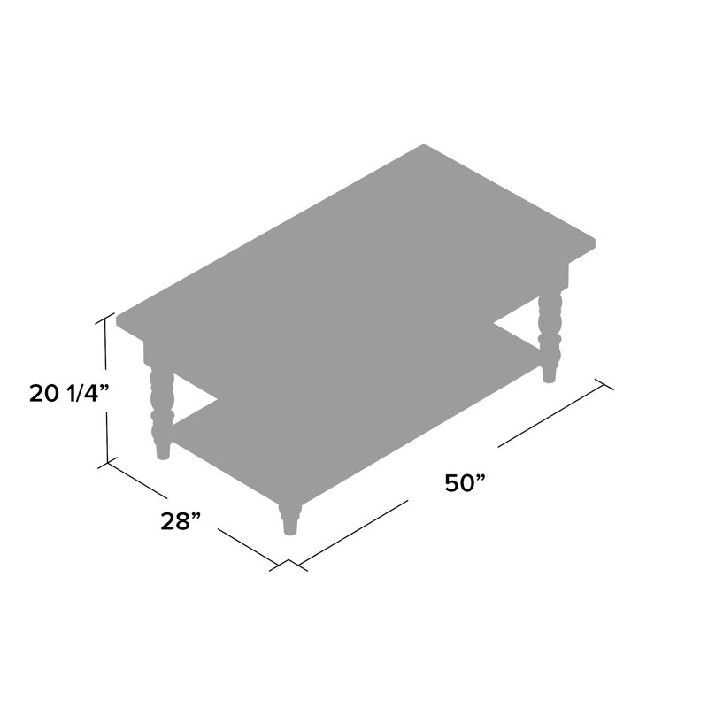 Courtdale Solid Wood Coffee Table, Almond / Wheat