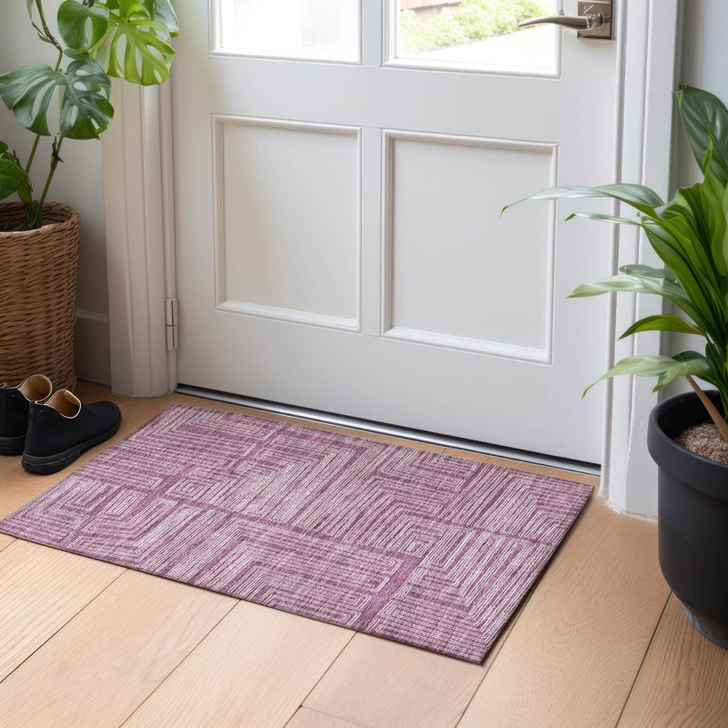 Tapis intérieur / extérieur lavable à la machine Chayden ACN1045, Rectangle 1 pi 8 po x 2 pi 6 po