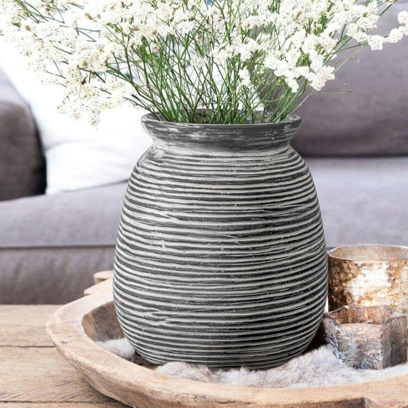 Payette Ceramic / Porcelain Table Vase Decorative Terracotta Vases, Black